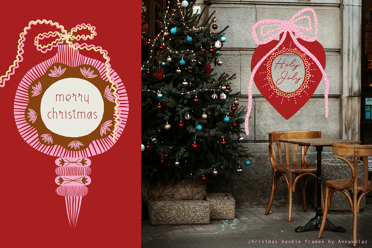 Christmas bauble frames, a Seasonal Illustration by Annakniaz (Photo 12 of 14)