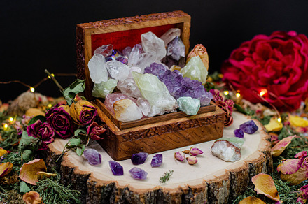 Treasure chest of crystals stock photo containing crystal and crystals, a Nature Photo by Coral Antler
