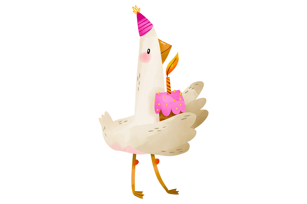 Cute Birthday Goose Clipart Set, an Animal Illustration by the_myro (Photo 5 of 8)