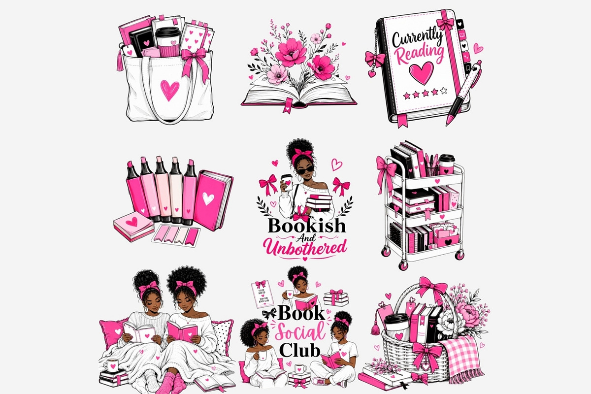Black Book Besties Clipart Bundle, a Person Illustration by Tanya Kart (Photo 6 of 10)
