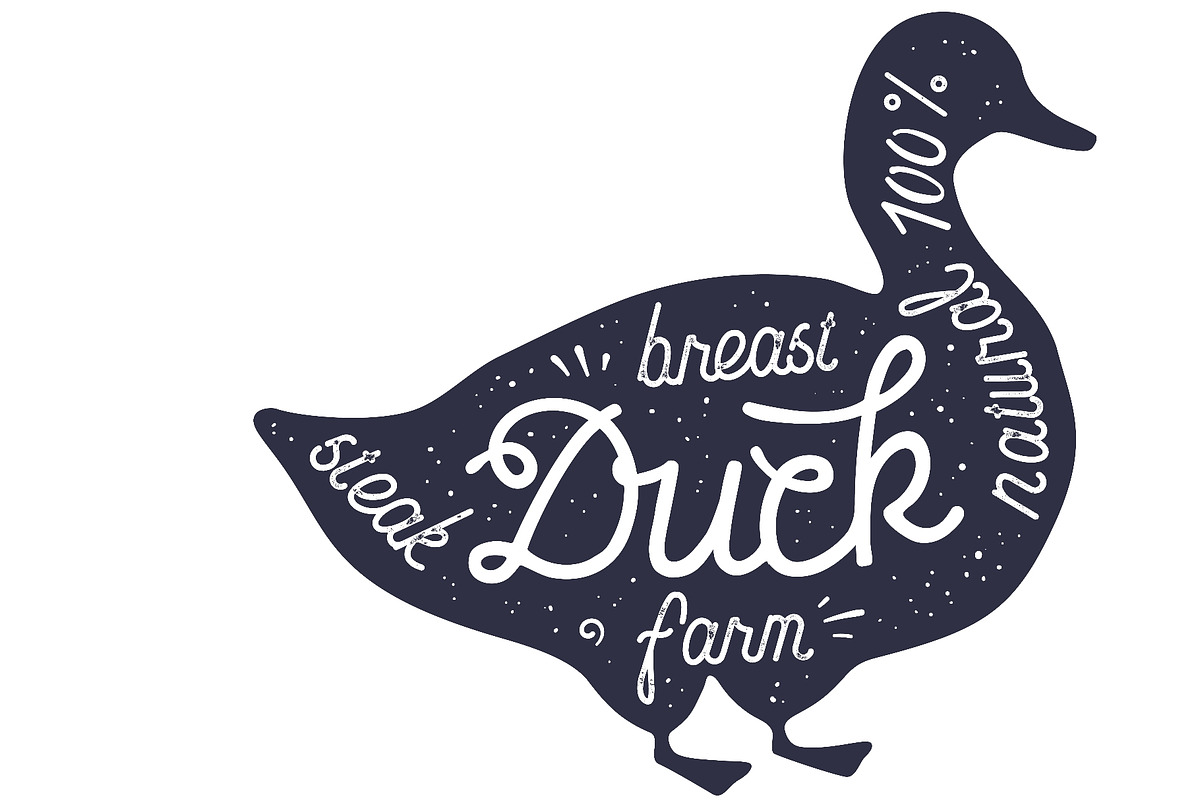 Duck, silhouette, lettering, a Food Illustration by Foxys Graphic (Photo 3 of 3)