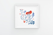 Underwater Love Vector Clipart, a Decorative Illustration by Lilla Bölecz (Thumbnail 4 of 5)