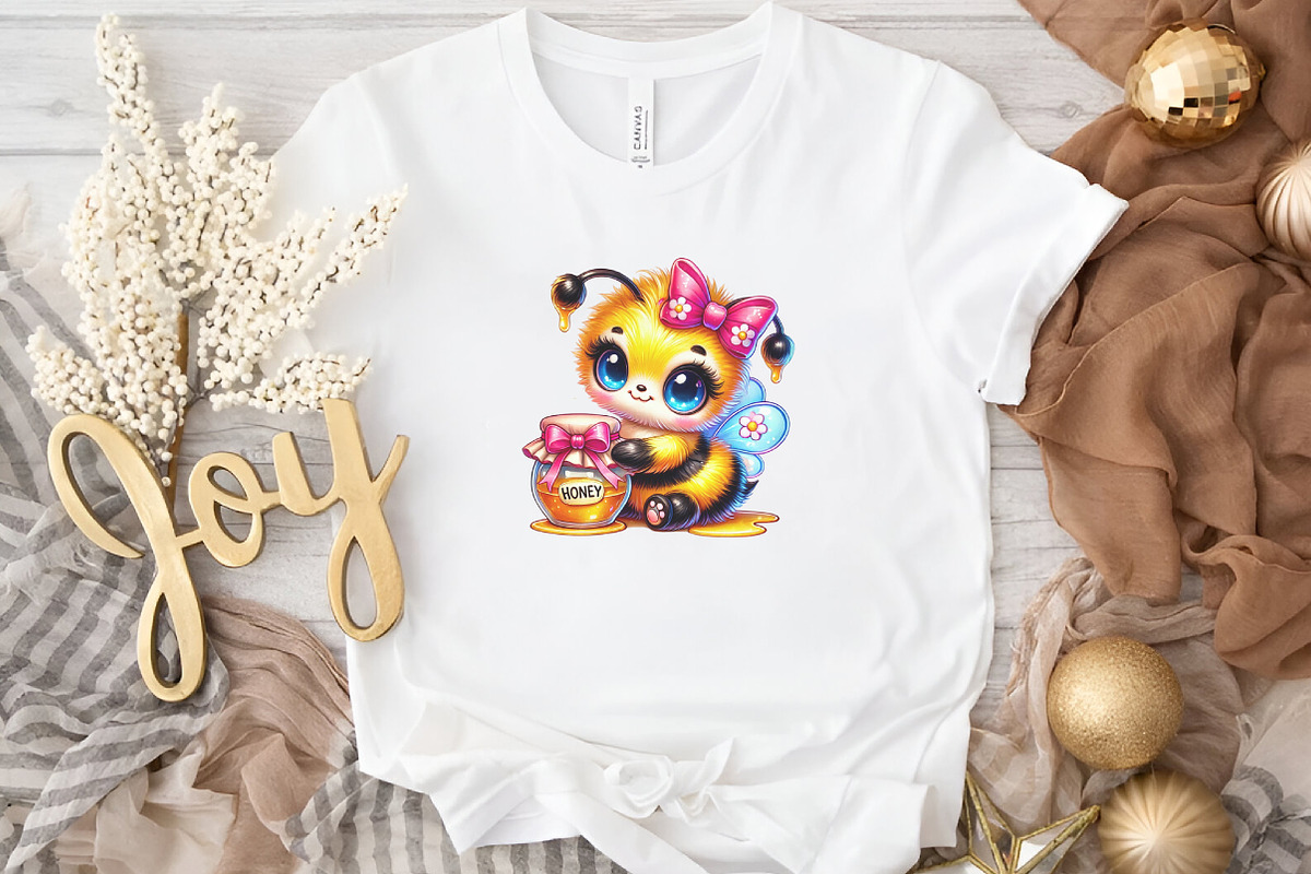 Cute Honey Bee Sublimation Clipart, an Illustration by DreamArtGraphic (Photo 2 of 5)