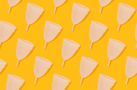 Pattern made of white menstrual cup, a Health & Medical Photo by rorygez fresh