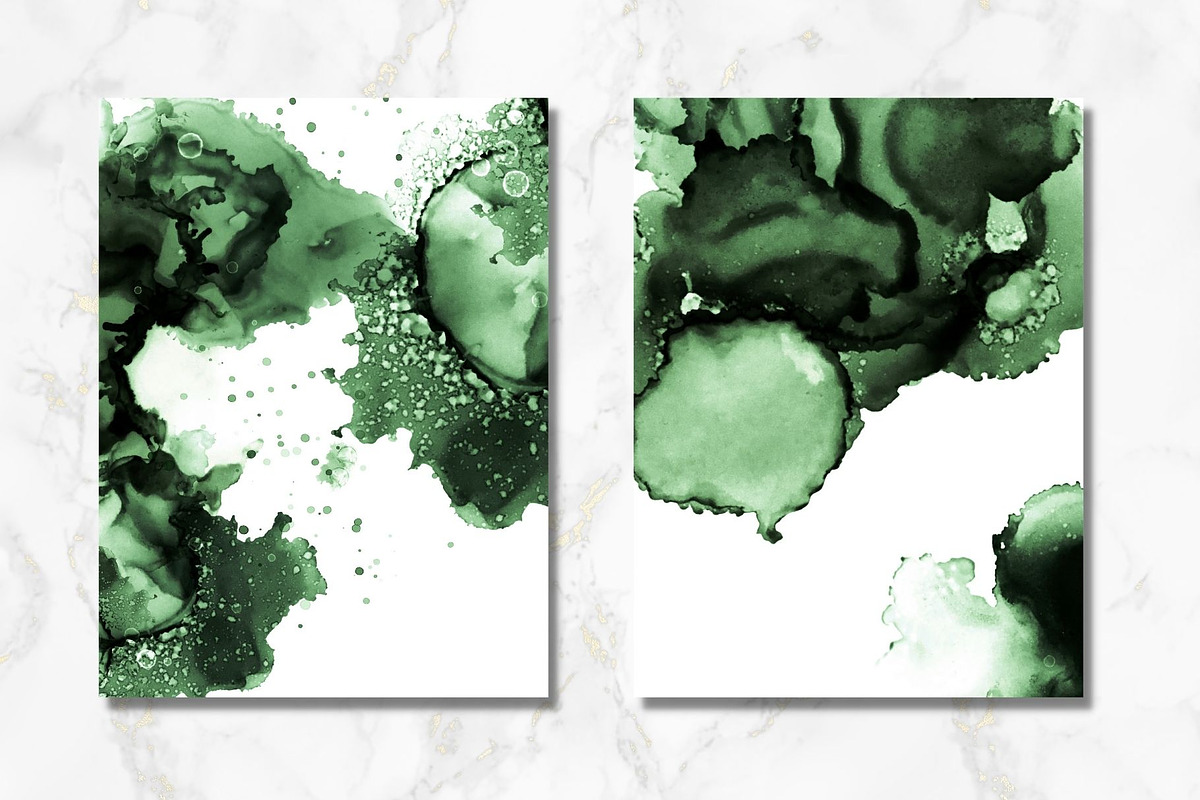 Green Alcohol Ink Textures, a Texture Graphic by Angela Roze (Photo 2 of 9)