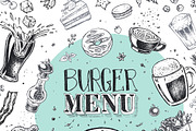 Burger menu. Hand-drawn, a Food Illustration by Margo Miller (Thumbnail 6 of 14)