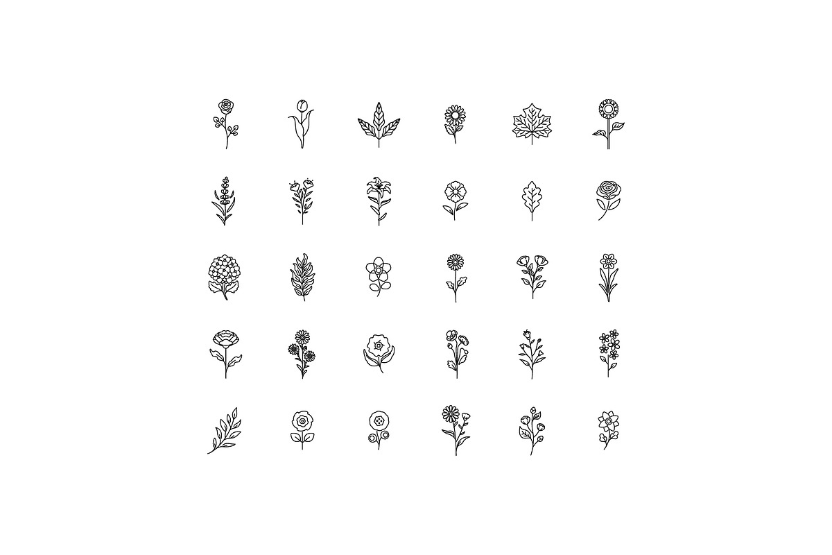 30 Elements Colorful of Flowers, an Illustration by Victoruler (Photo 2 of 5)