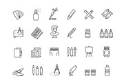 Paint art tools. Vector icons, an Outline Icon by Tettygreen (Thumbnail 2 of 2)