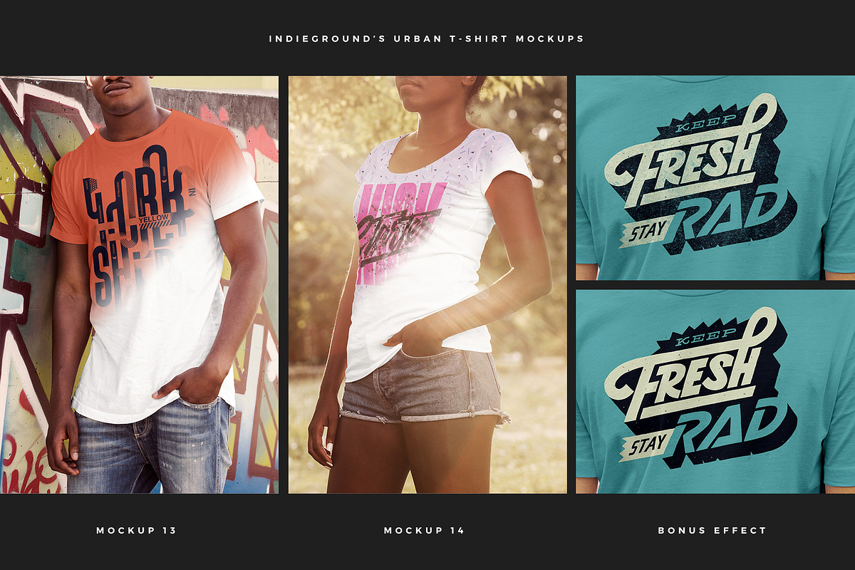 Urban T-Shirt Mockups, a Shirt Mockup by Indieground Design Inc. (Photo 6 of 6)