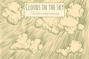 Clouds in the sky. Vector engraving., an Illustration by Vector Engraving (Thumbnail 1 of 2)
