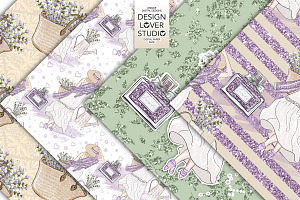 Lavender Girl Digital Paper Pack