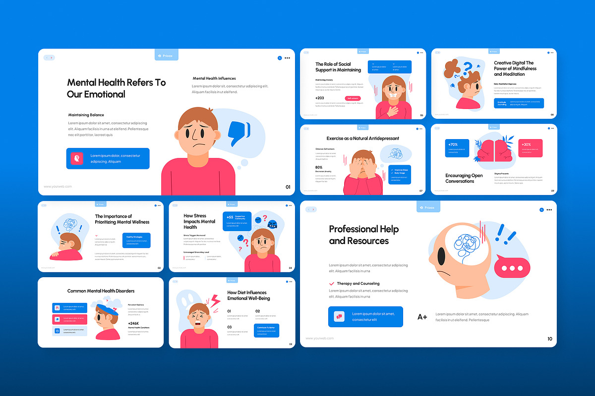 Mental Health Infographic Slides, a Presentation Template by Antstheme (Photo 3 of 4)
