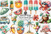 Cute Summer Tropical Clipart, an Illustration by Designking (Thumbnail 1 of 4)