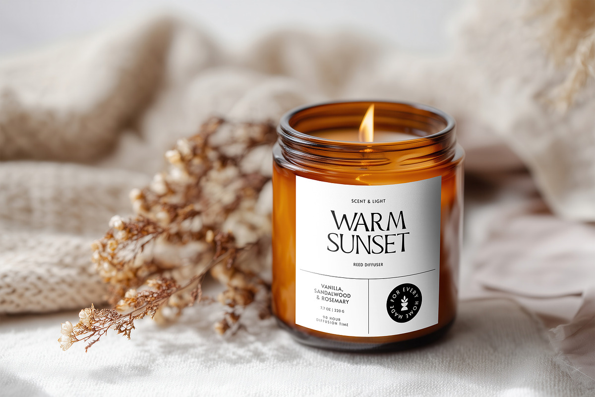 Boho Amber Candle Mockup, Any Label, a Household Mockup by 1001 mockups (Photo 10 of 11)