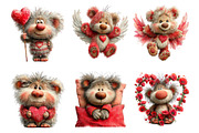Valentines Teddy Bear Clipart, an Illustration by SinaCreation (Thumbnail 4 of 11)