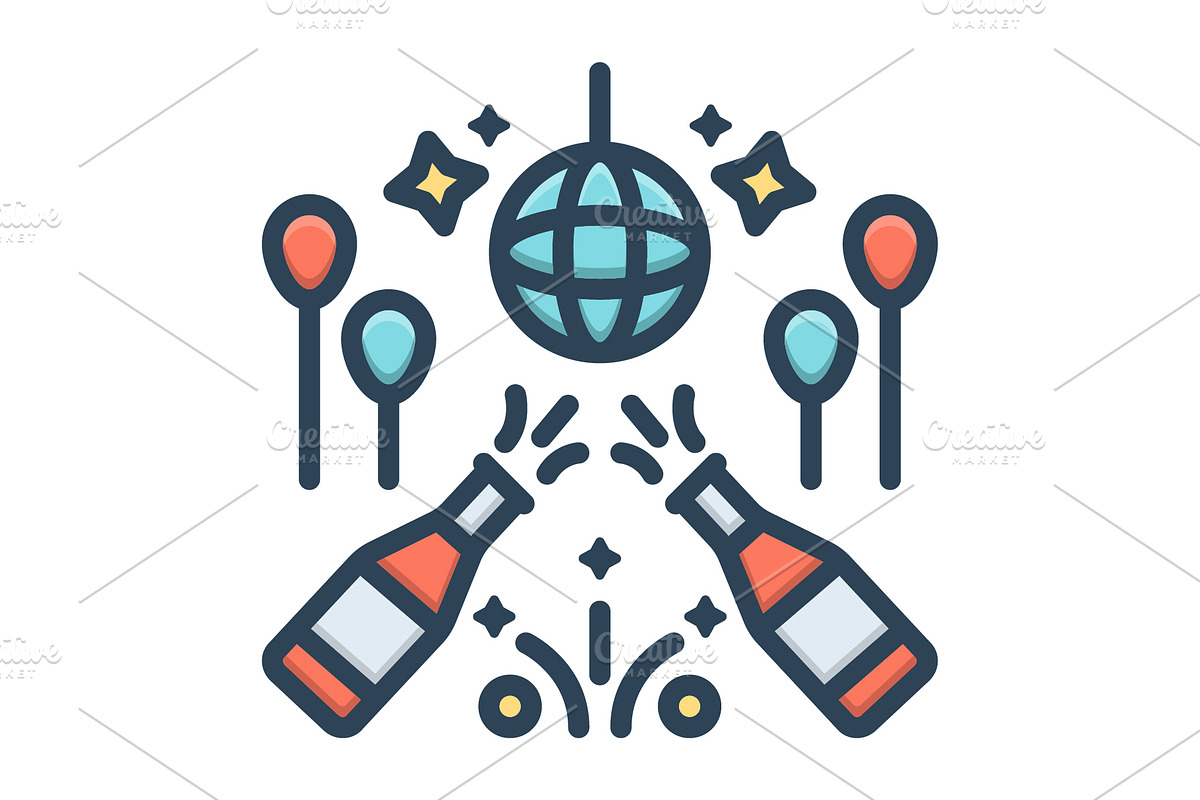 Parties celebration color icon, a Duotone Icon by Creative priyanka