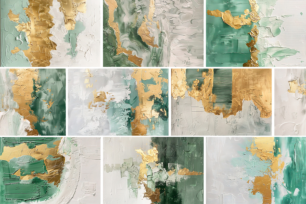 Emerald Gold Abstract Backgrounds, a Background Graphic by Elena Dorosh (Photo 7 of 8)