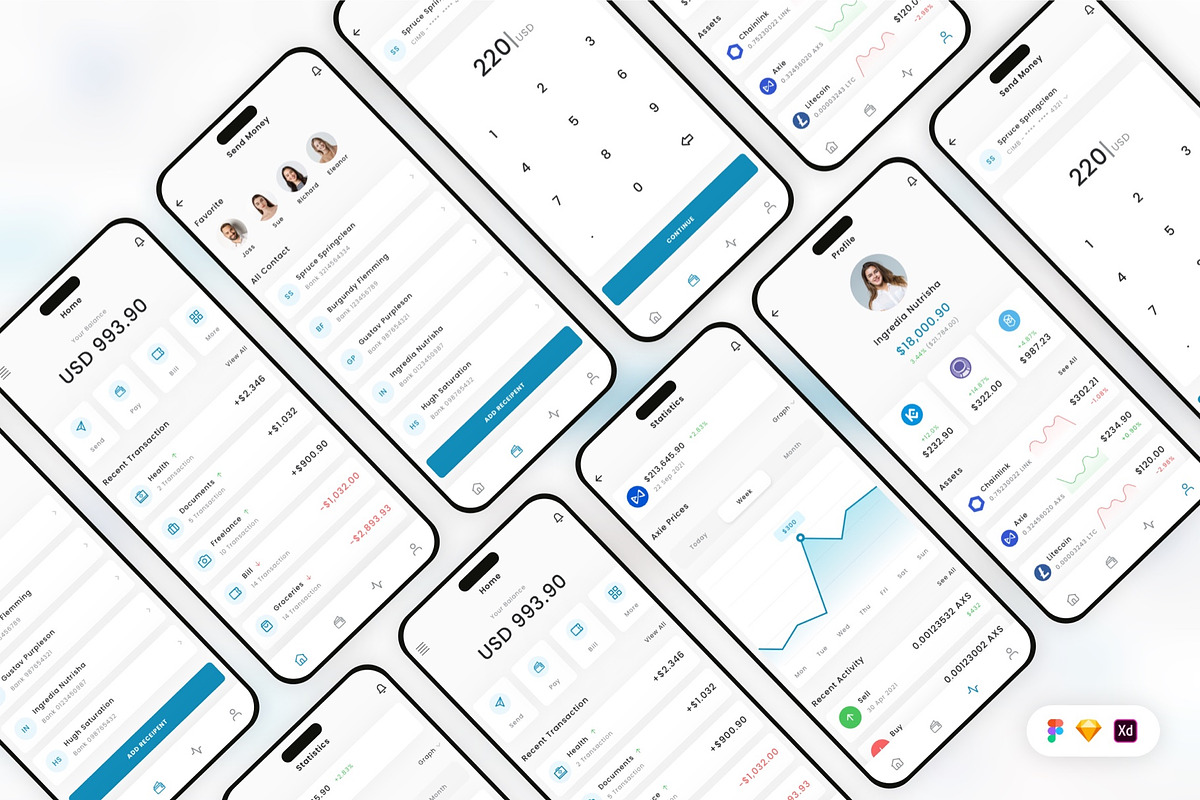 Cold Wallet Mobile App UI Kit, an UI Kit Template by Betush