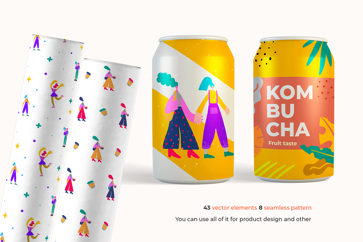 Female characters (drawn flat style), an Object Graphic by PixelAesthetic (Photo 5 of 6)