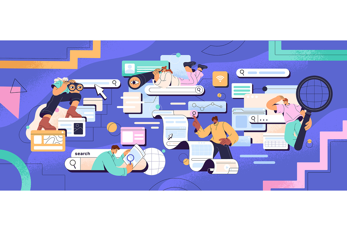 People search information online set, a Person Illustration by PaperTrident (Photo 2 of 9)