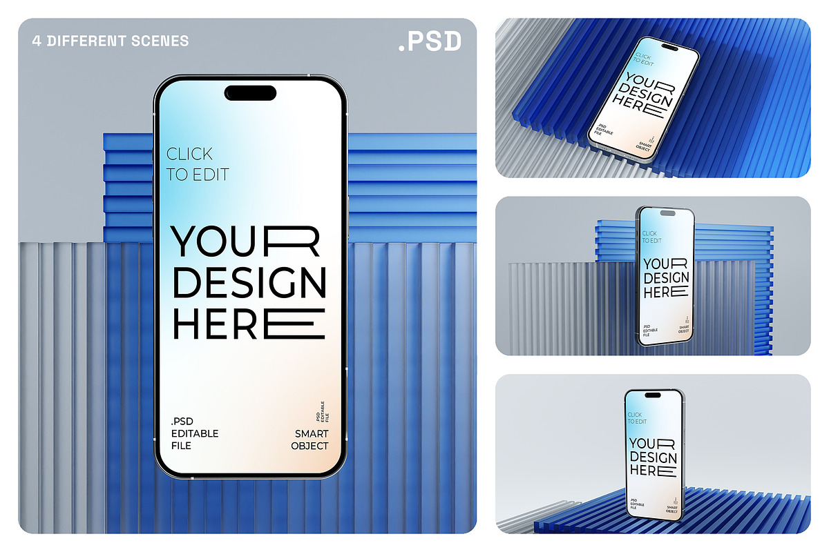 Iphone 16 - 4 Mockups, an iPhone Mockup by Voar Mockups