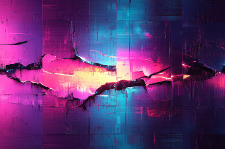 Abstract Neon Art Cracked Surface Gl, a Background Photo by Pixeness