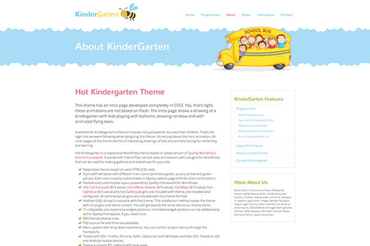 Hot Kindergarten, a WordPress Template by hot-themes (Photo 3 of 4)