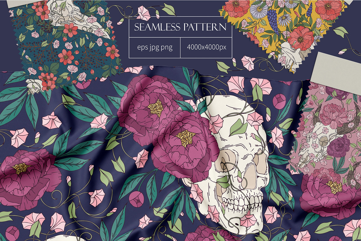 Dark garden. Seamless pattern, a Pattern Graphic by Elona Laff (Photo 1 of 7)