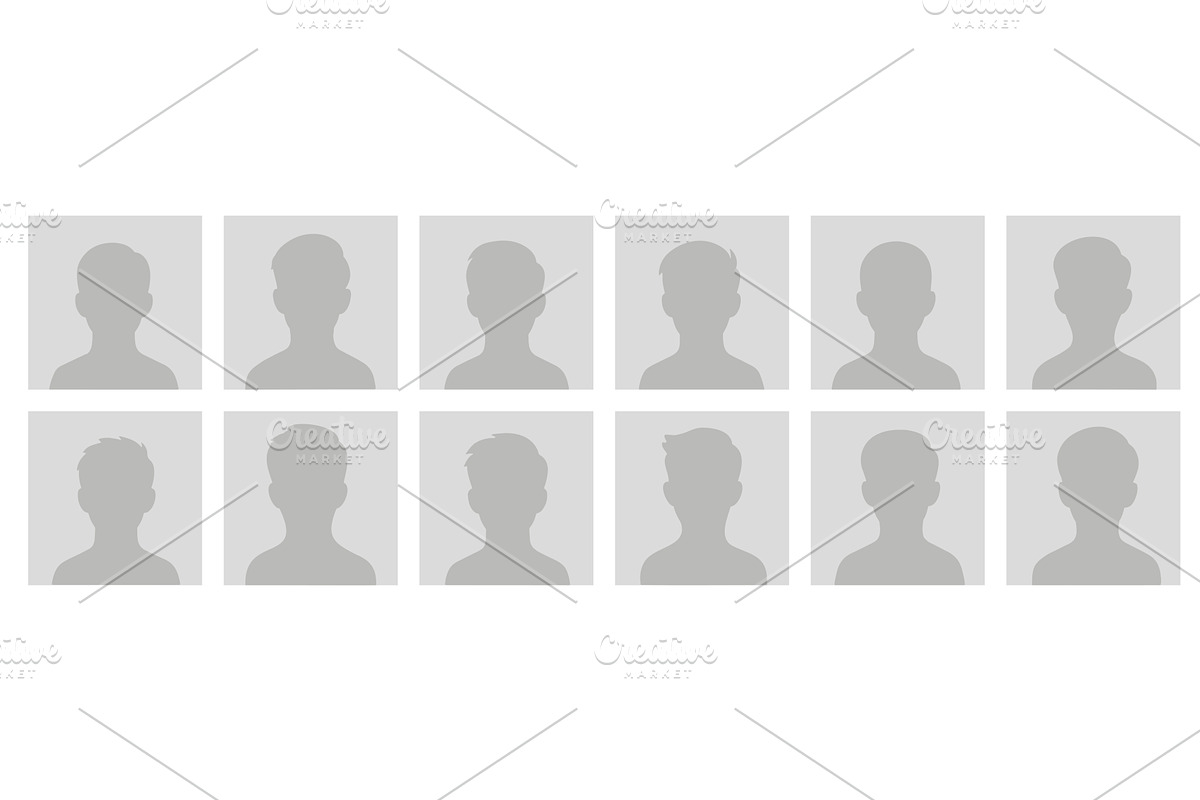 Male avatar profile icons, an Illustration by Lemberg Vector