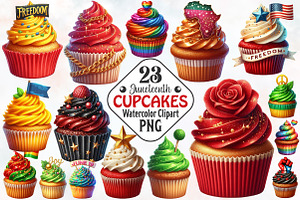 Juneteenth Cupcake Sublimation Clipa, an Illustration by RobertsArt