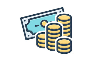 Earning coin color icon, a Duotone Icon by Creative priyanka