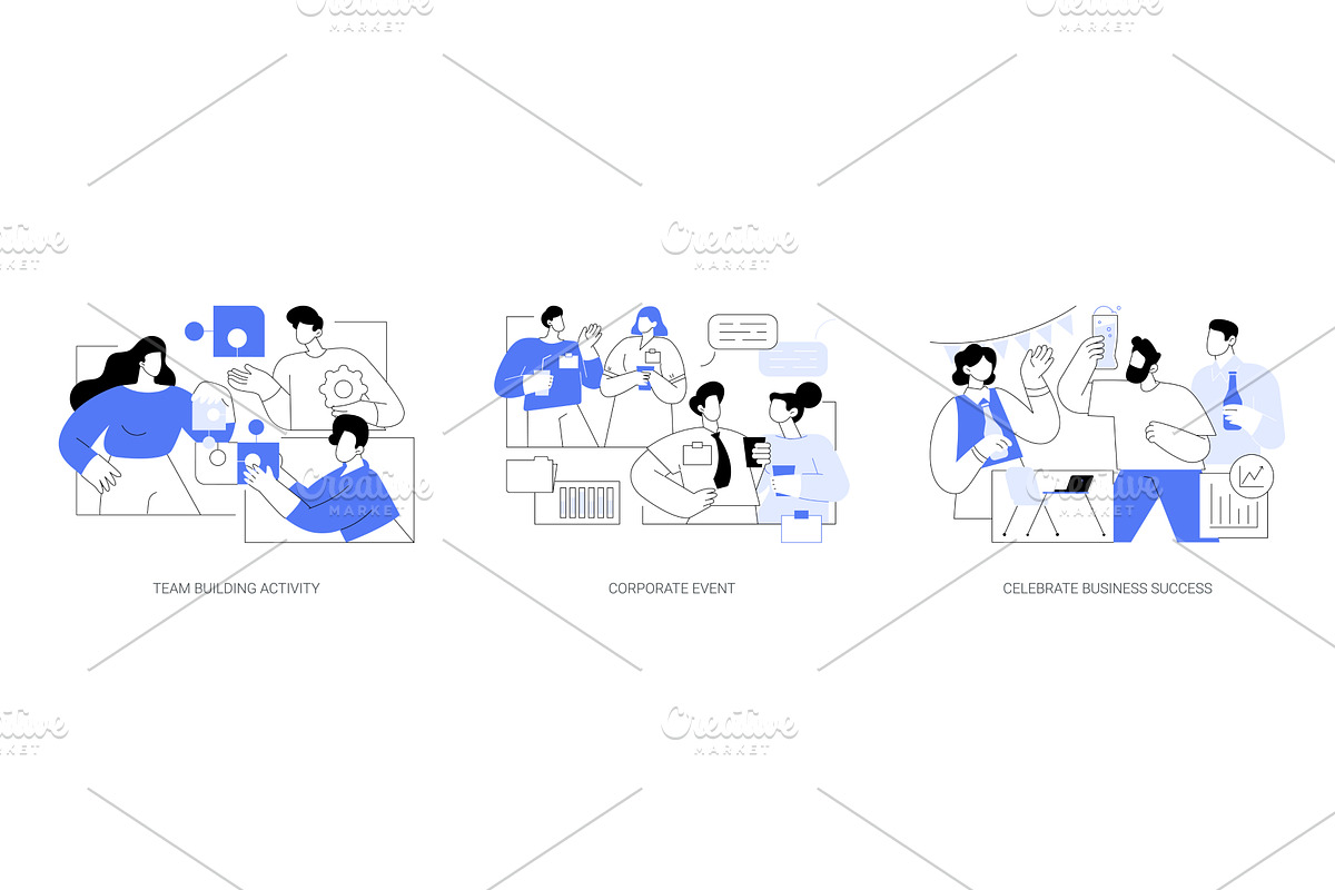 Teamwork activities isolated cartoon, a Finance Illustration by Visual ...