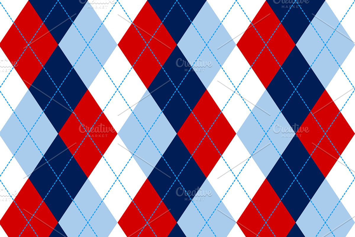Navy, Red & Blue Argyle & Chevron preview 3