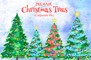 Christmas Tree Creator Clipart Set