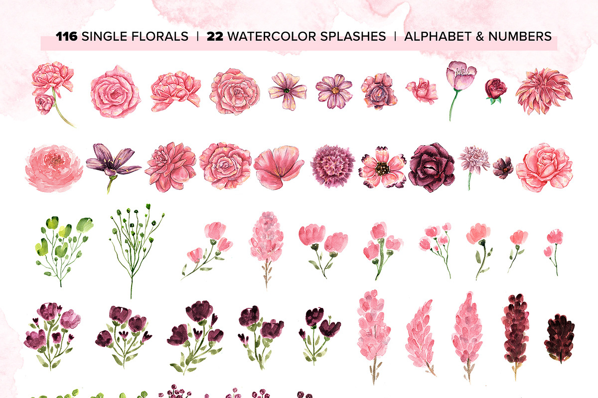 Watercolor Pack: Cerise Romance, a Texture Illustration by Design Resource Hub (Photo 10 of 11)