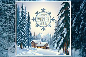 Winter forest landscape
