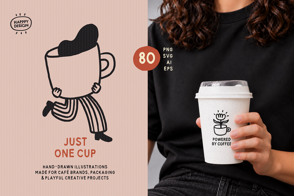 Coffee & Café Illustrations, a Food Illustration by happpydesign (Photo 3 of 12)