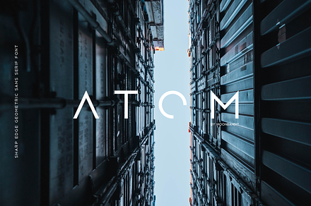 Atom - Sharp edge Future Scifi font, a Sans Serif Font by MoonBandit