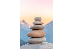 Zen stacked smooth stones for, a Background Photo by Lermont51