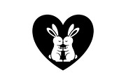 Cute Bunny Love Silhouette Icons, an Illustration by Creativeshirt (Thumbnail 16 of 51)