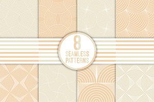 8 Art Deco Seamless Patterns