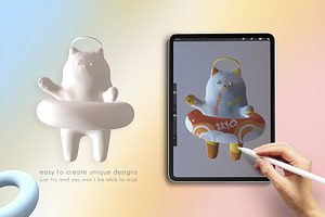 MetaCats 3D Models Procreate Brushes