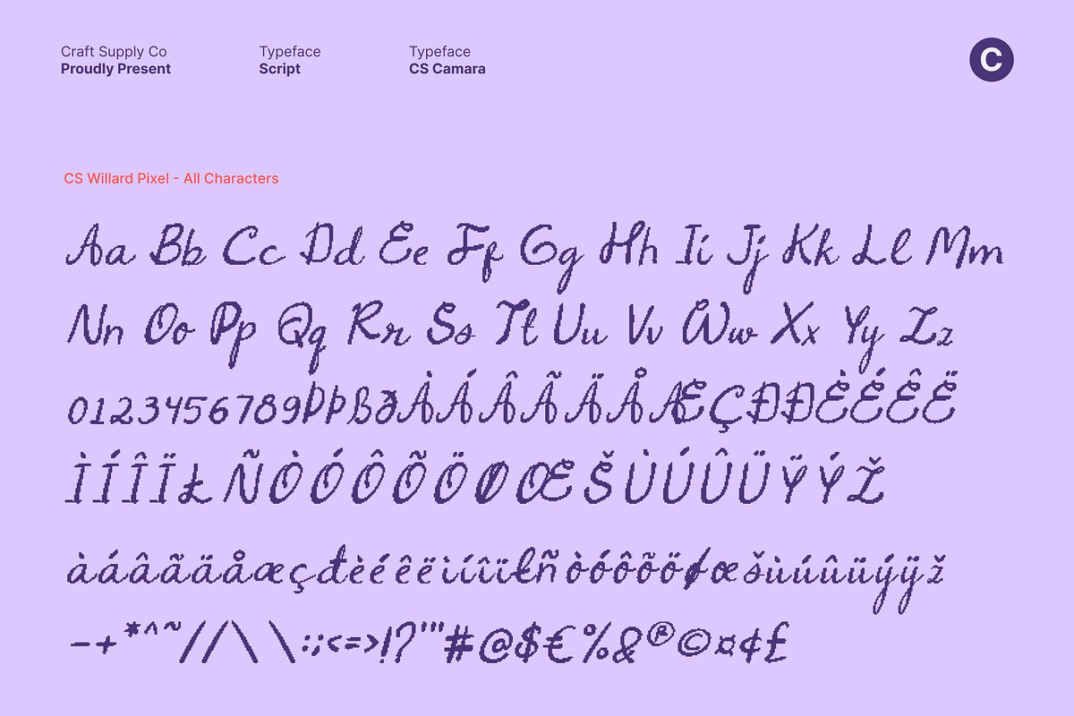 CS Willard Pixel, a Script Font by Craft Supply Co. (Photo 8 of 8)
