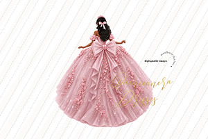 Dusty Pink Tan Skin Princess Clipart