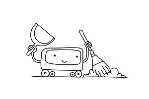 Robot Vacuum cleaner sketch, a Technology Illustration by Ilia Design