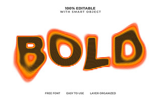 Wavy Glitch Text Effect PSD