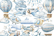 Air Transport Watercolor Clipart Set, an Illustration by MockupWizard (Thumbnail 1 of 5)