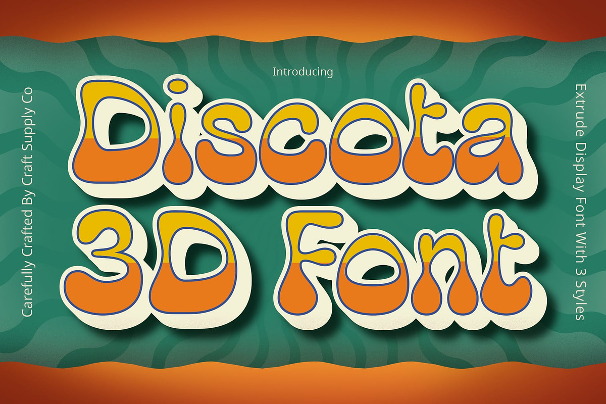 Discota 3D, a Sans Serif Font by Craft Supply Co. (Photo 1 of 8)