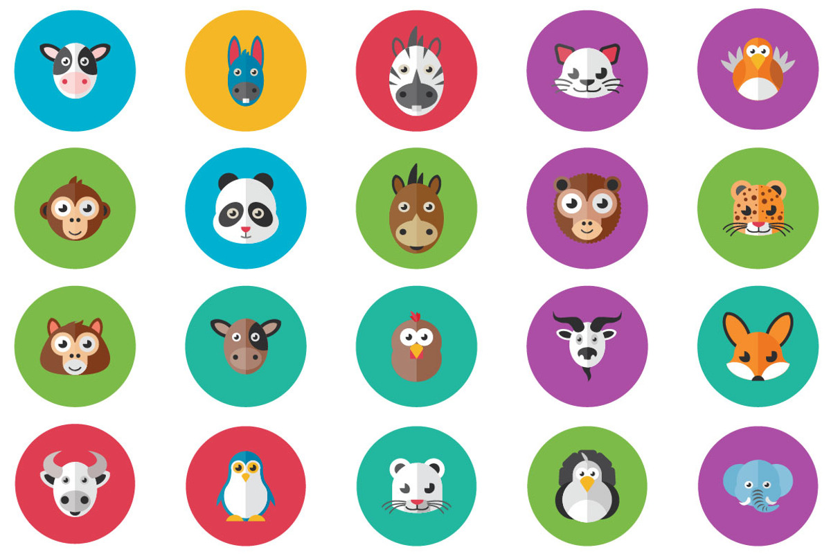 50 Animal Flat Icon Set, an Icon by VectorCam (Photo 2 of 5)