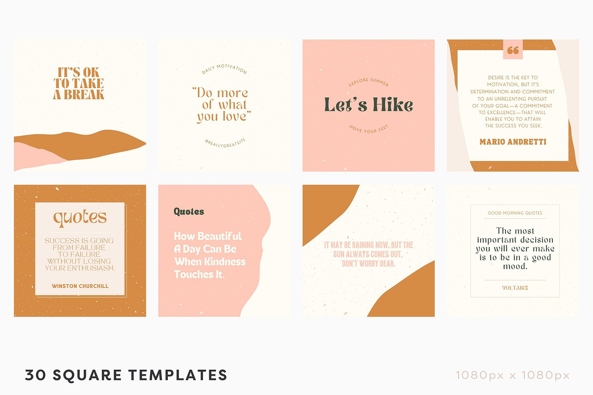 Boho Instagram Templates Canva, a Social Media Template by ILLONA GRAPHICS (Photo 6 of 9)